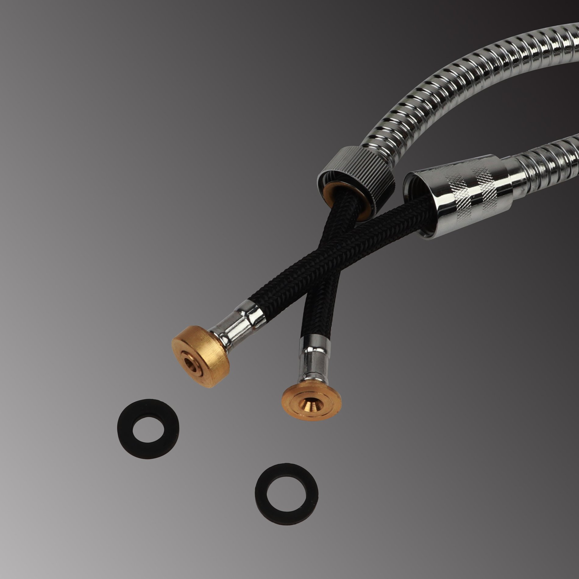 Sprchová hadice 150 cm, Aquaristo, nerez – třívrstvá s otočnou koncovkou (anti‑twist)