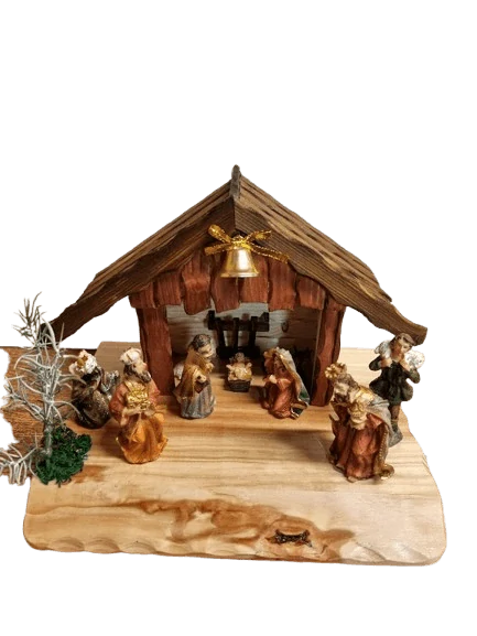 Betlém tm. malý včetně figurek