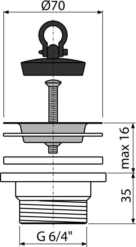 Alca Výpust dřezová 6/4 A33 – pro kuchyňské dřezy