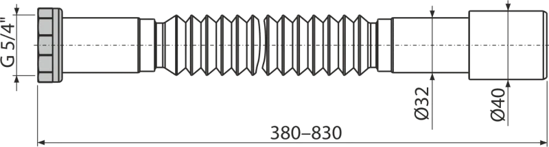 Flexi odpadní připojení 5/4″ × 32/40 – univerzální spoj pro sifony a odpadní trubky