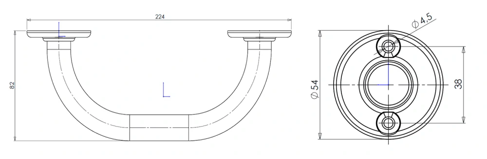 Bílé madlo k vaně 20 cm – bezpečnostní madlo WHITE LINE