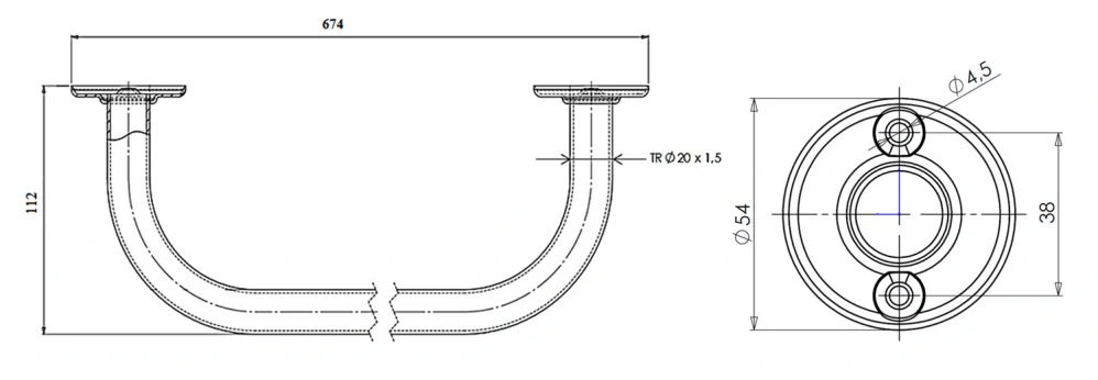 Bílý držák na ručníky 600 mm – koupelnový držák WHITE LINE