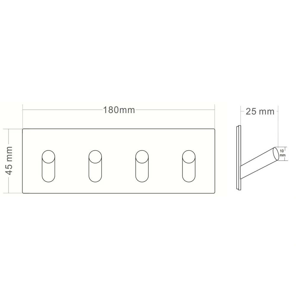 Nerezový samolepicí čtyřháček – broušená ocel, bez vrtání