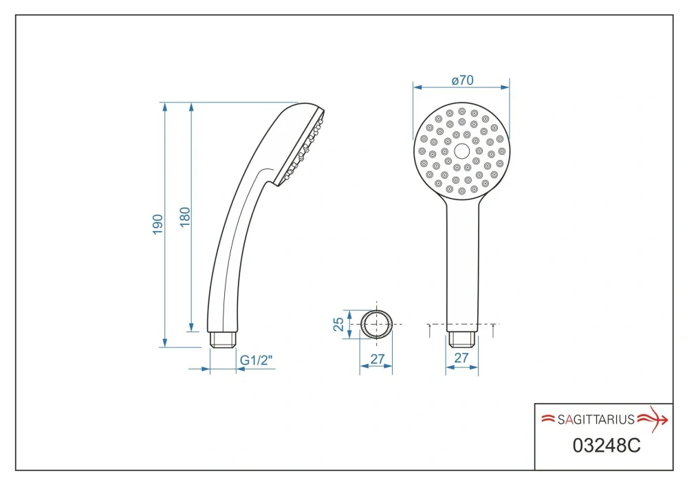 Ruční sprcha SPRING – chromová sprchová hlavice