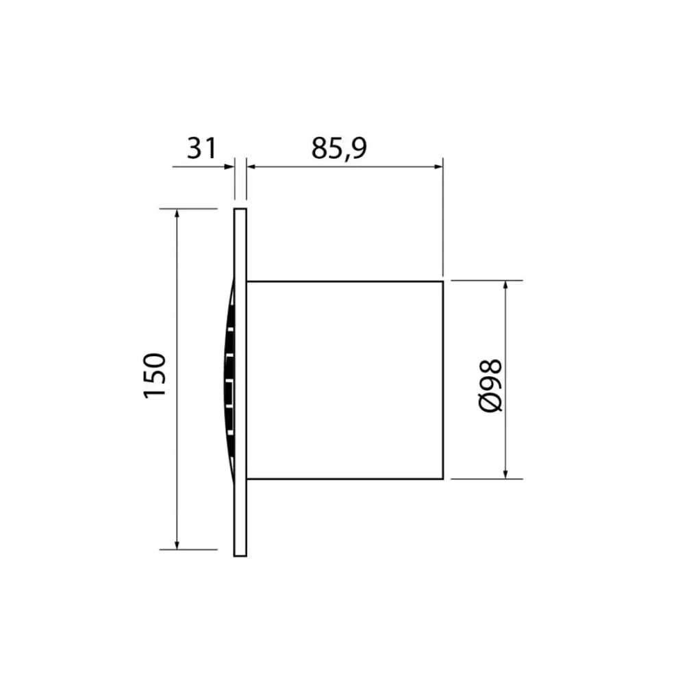 Koupelnový ventilátor CATA B‑10 PLUS – tichý odsávací ventilátor