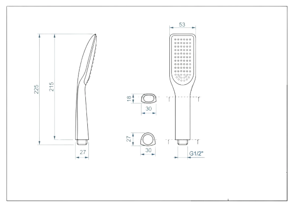 Ruční sprcha CASTELLO – chromová ruční sprcha