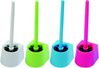 WC štětka s držákem – plastová toaleta štětka v barevném provedení