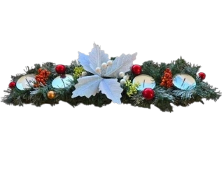 Adventní štola - vánoční, bílý desing
