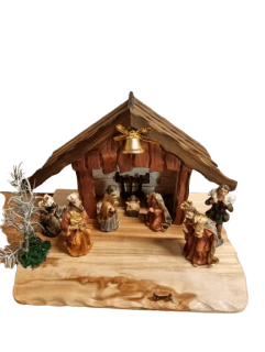 Betlém tm. malý včetně figurek