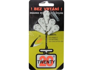 Háček Twenty – pevné zavěšení bez vrtání, malý, 20 kg